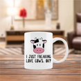 thumbnail image 4 of Funny Dairy Cow Mug Cup,I Just Freaking Love Cows OK Ceramic Mug-11oz Coffee Milk Tea Mug Cup,Gifts For Cow Lovers Farm Girls Women Men Teen Girls, 4 of 5