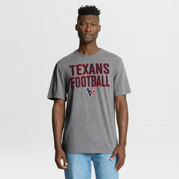 Men's Fanatics Heather Gray Houston Texans First Down Tribute Tri-Blend T-Shirt