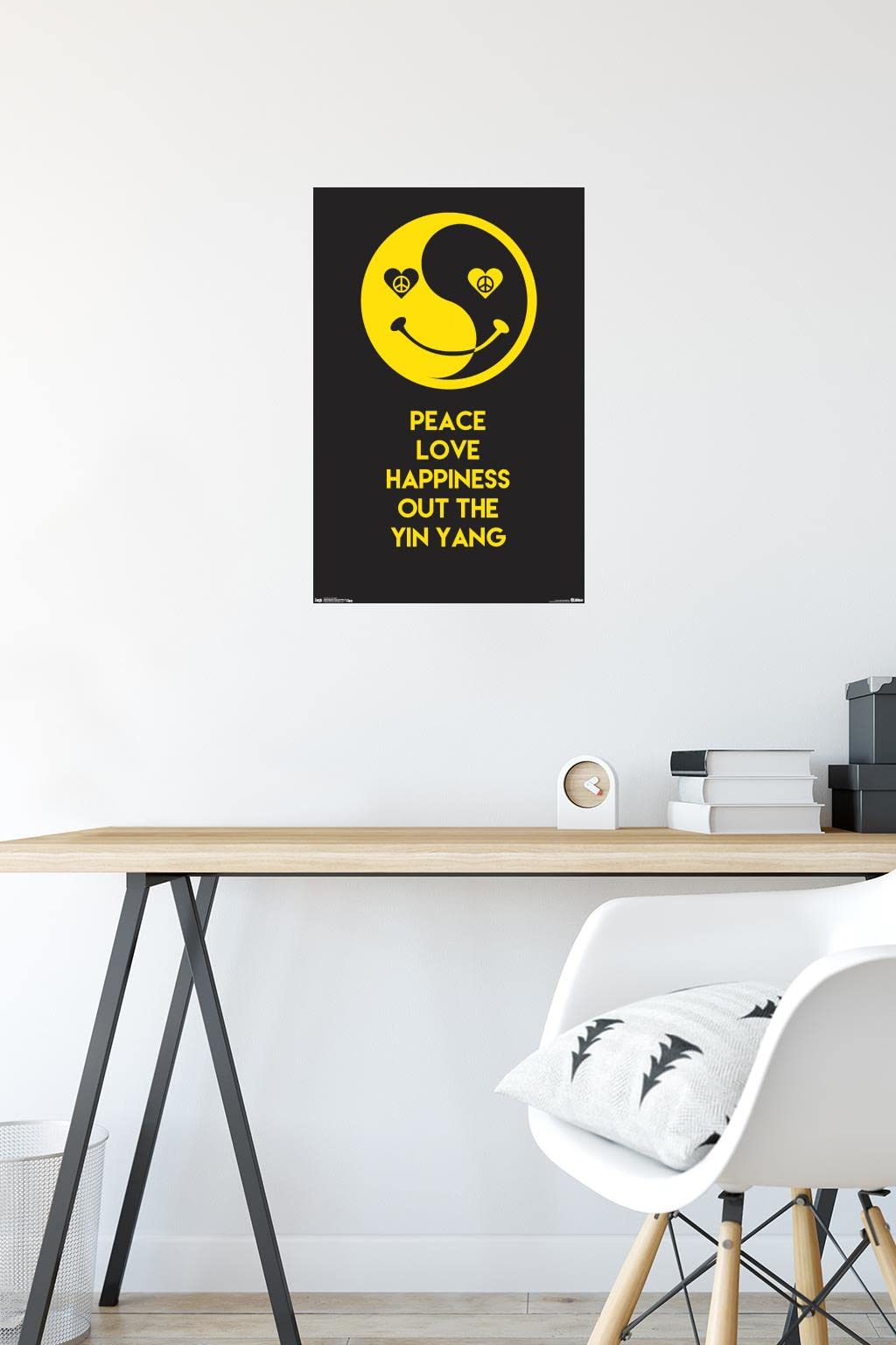 Peace Love Happy Wall Poster, 14.725" x 22.375"