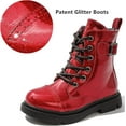 thumbnail image 4 of Boy Girls Ankle Boots Lace up Combat Boots Red Size 13 Little Kid, 4 of 7