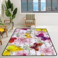 thumbnail image 2 of Crawling Indoor Carpet Play Mat Flowers Butterflies for Living Room Bedroom Educational Nursery Floor Mat Area Rug 80x58inch, 2 of 6