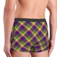thumbnail image 5 of Balery Mardi Gras Plaid Men's Boxer Briefs, Soft and Breathable Cotton Underwear with nylon Waistband-Medium, 5 of 9