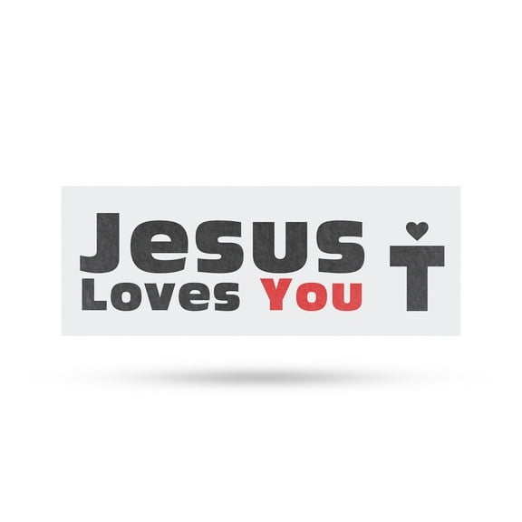 Jesus Loves You Vinyl Decal 36 Inch x 14 Inch Weatherproof Heavy-Duty Adhesive Backing | Christian Faith, Inspirational Message, Eye-Catching Design | Made in USA
