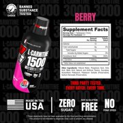PROSUPPS L-Carnitine 1500mg Stimulant Free Liquid Shots for Men & Women (31 Servings, Berry)