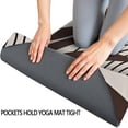 thumbnail image 3 of Brown Boho Geometric and Plant Pattern Hot Yoga Mat Towel Non Slip for Hot Yoga - Quick-Drying Yoga Mat Cover with 4 Corner Pockets with Travel Bag - Hot Yoga Towel Non Slip 70"x26", 3 of 6