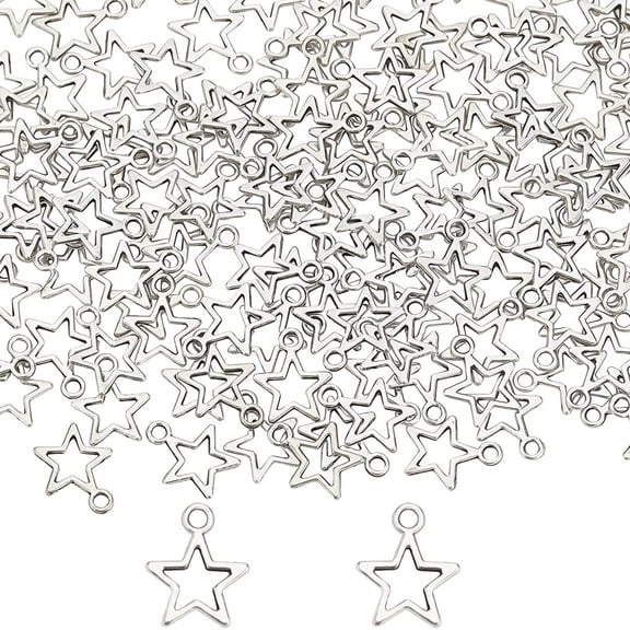 1box 1 box 150pcs Alloy Star Silver Pentagram Charm Bulk Mini Stars Charm for Jewellery Making Supplies Craft Necklace Bracelet Earring Crafting Women Beginners Adults