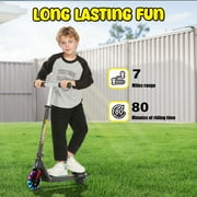 SANOPY Electric Scooter for Kids Ages 6-8, 10 mph, 50 mins Ride Time, 120W Motor, Adjustable Speed & Height, Colorful Lights, LED Display, Foldable Kids Electric Scooter