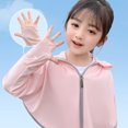 thumbnail image 6 of Bovxnpu Boys Girls Tops Lightweight Long Sleeve Zip Up Hoodie Jacket, Girls Thin Zip-Up Hoodie Sun Protection Jacket Hooded Shirt Pockets Running Outdoor Free Size, 6 of 7