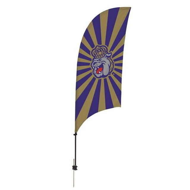 Showdown Displays 810028JAMAD-002 7.5 ft. James Madison Dukes Razor Feather NCAA Flag with Spike Base - No.002