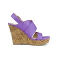 thumbnail image 3 of BLISSFUL STEP Women's Sandals Platform Heels Ankle Strap Wedges Sandals Purple 7, 3 of 7
