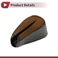 thumbnail image 4 of Cubierta de pomo de cambio de marchas Unique Bargains, protector de manija de cambio para Honda CRV 08-11, cuero negro y marrón, 4 of 6