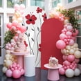 7.2FT Arch Backdrop Covers, Red Floral Spring Wedding Arch Cover ...