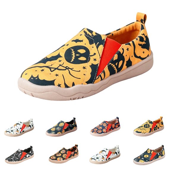 Women's Patterned Walking Shoes Slip On Design Breathable Knit Upper Lightweight Casual Sneakers Comfortable Soft Sole Comfortable for Long Hours and Walking Brown 36