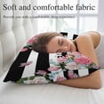 thumbnail image 5 of Pink Flowers Throw Pillow Covers, Spring Floral Butterflies Black White Striped Farmhouse Soft Breathable Pillow Cases with Invisible Zipper, Small Pillowcases for Couch Bed Sofa Chair 16x24 Inches, 5 of 9