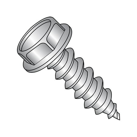 

18-8 Stainless Steel Sheet Metal Screw Plain Finish Hex Washer Head Hex Drive Type AB #8-18 Thread Size 1-1/2 Length (Pack of 25)