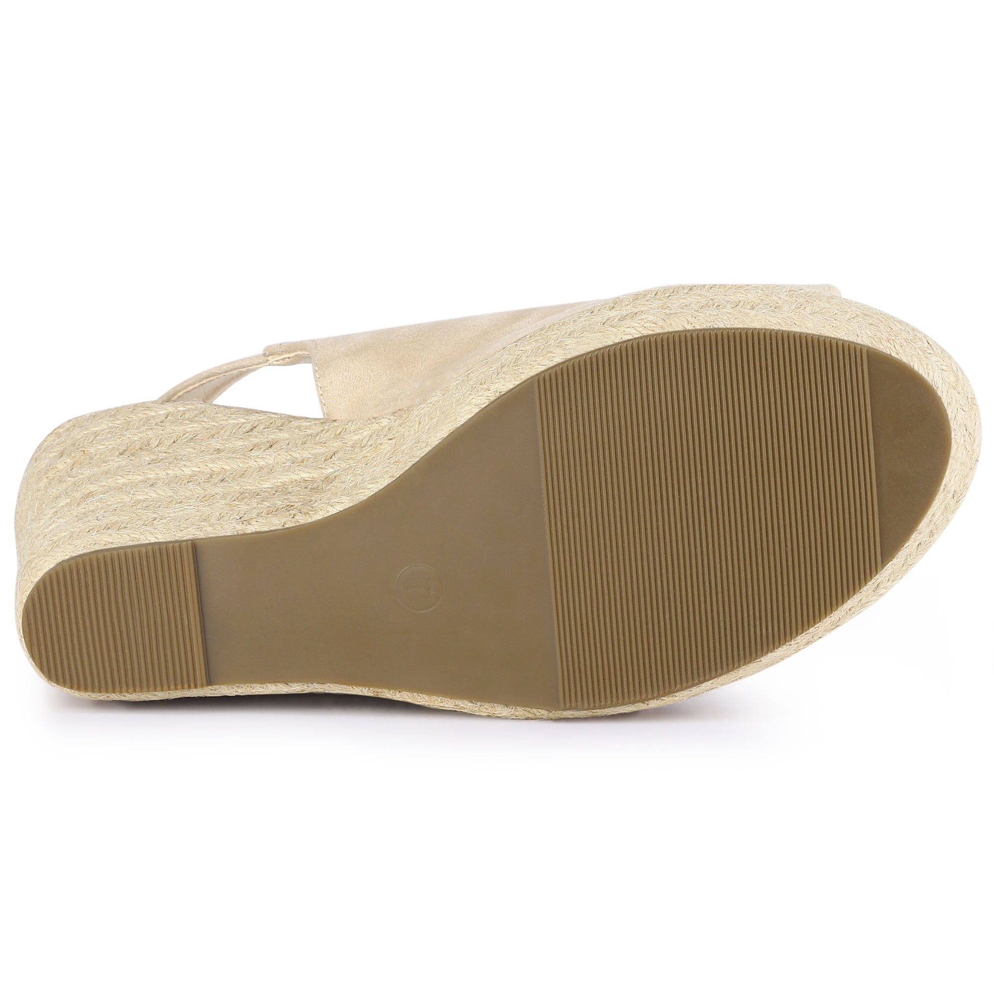DARING DIVA Slingback Platform Wedges Heel Espadrille Wedge Sandals Beige 7