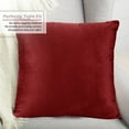 thumbnail image 2 of Nestl Velvet Throw Pillow Covers Solid Square Soft Decorative Pillow Cover for Sofa, 22" x 22", Cherry Red, Pack of 2, 2 of 8