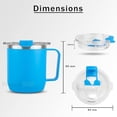 thumbnail image 2 of Vaccum Insulated Stainless Steel Coffee Mug With Handle - Blue, 350ml | Premium Clear Cap Mug With Lid Flip Top - Leakproof Travel Coffee Mugs, Tea Cup | Easy To Clean, Freezer Safe, Non-slip, 2 of 5