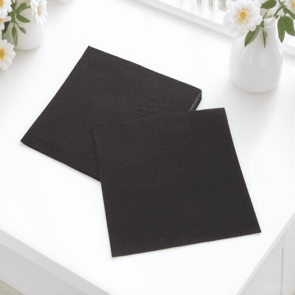 IBASETOY Black Cocktail Napkins Double Layered for Party and Special Occasions
