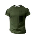 thumbnail image 1 of Kcodviy T-Shirt Imprimé pour Homme Chemise Habillée en Satin pour Homme Drapeau Usé Col Rond Chemises Habillées pour Homme Extra Long Manches Courtes Blouse, 1 of 3