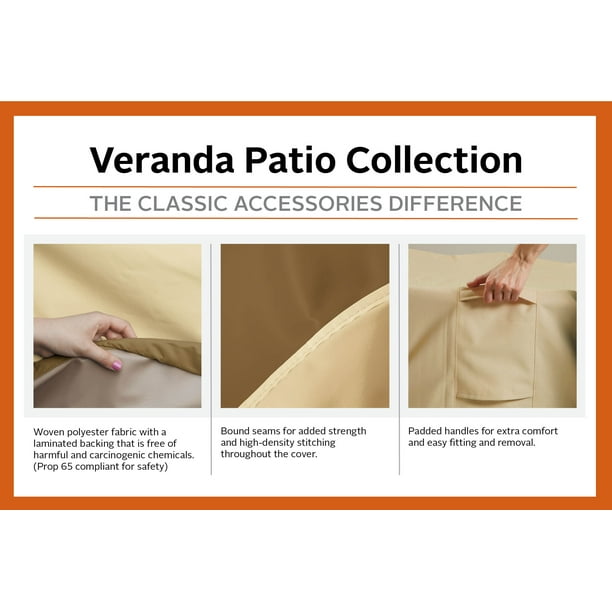 Classic Accessories Veranda Round Patio Table Chair Set Cover with Umbrella Hole Water Resistant Patio Set Cover Small Walmart Business Supplies