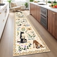 thumbnail image 4 of MJIAexp 2'x10' Jute Animal Dog Floral Kitchen Runner Rug,Woven Texture Machine Washable Runner Rug Non-Slip Rubberback Hallway Runner Laundry Rug Throw Carpet for Living Room Bedroom Dining Room Entr, 4 of 8
