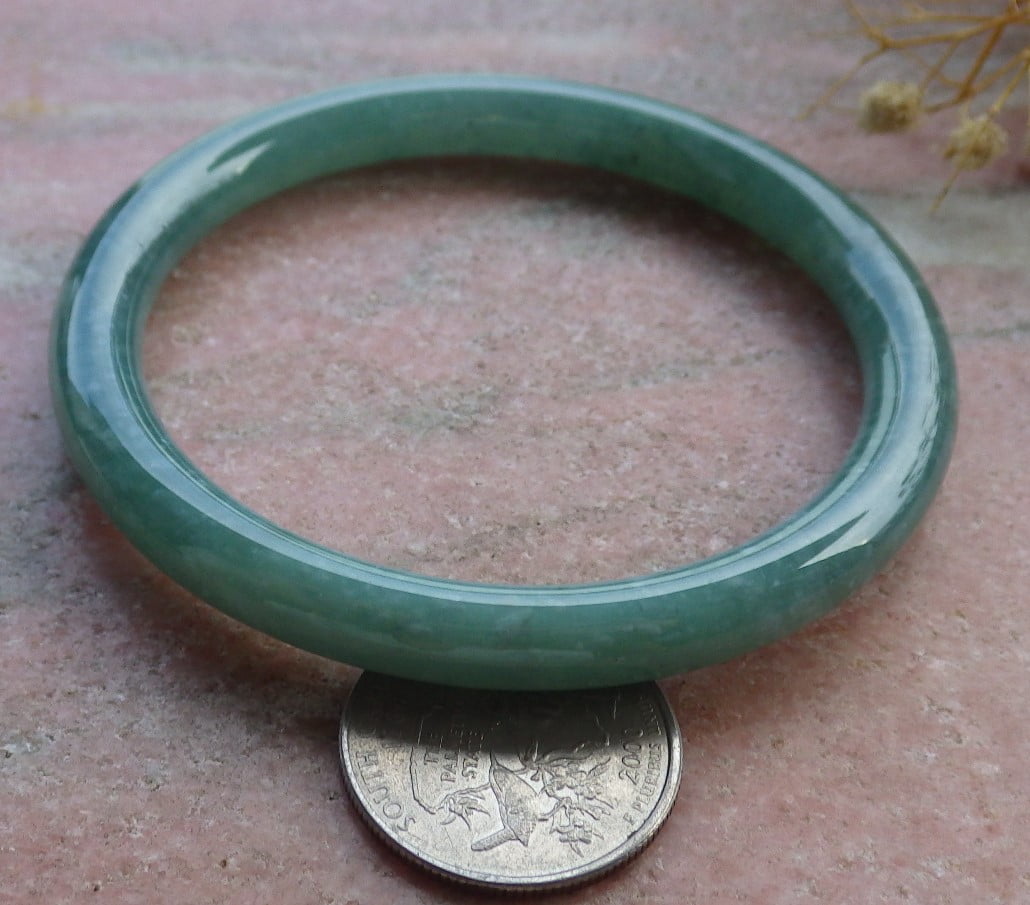 Icy Green Natural A JADE Jadeite Bangle Bracelet 61 mm 685811 TN
