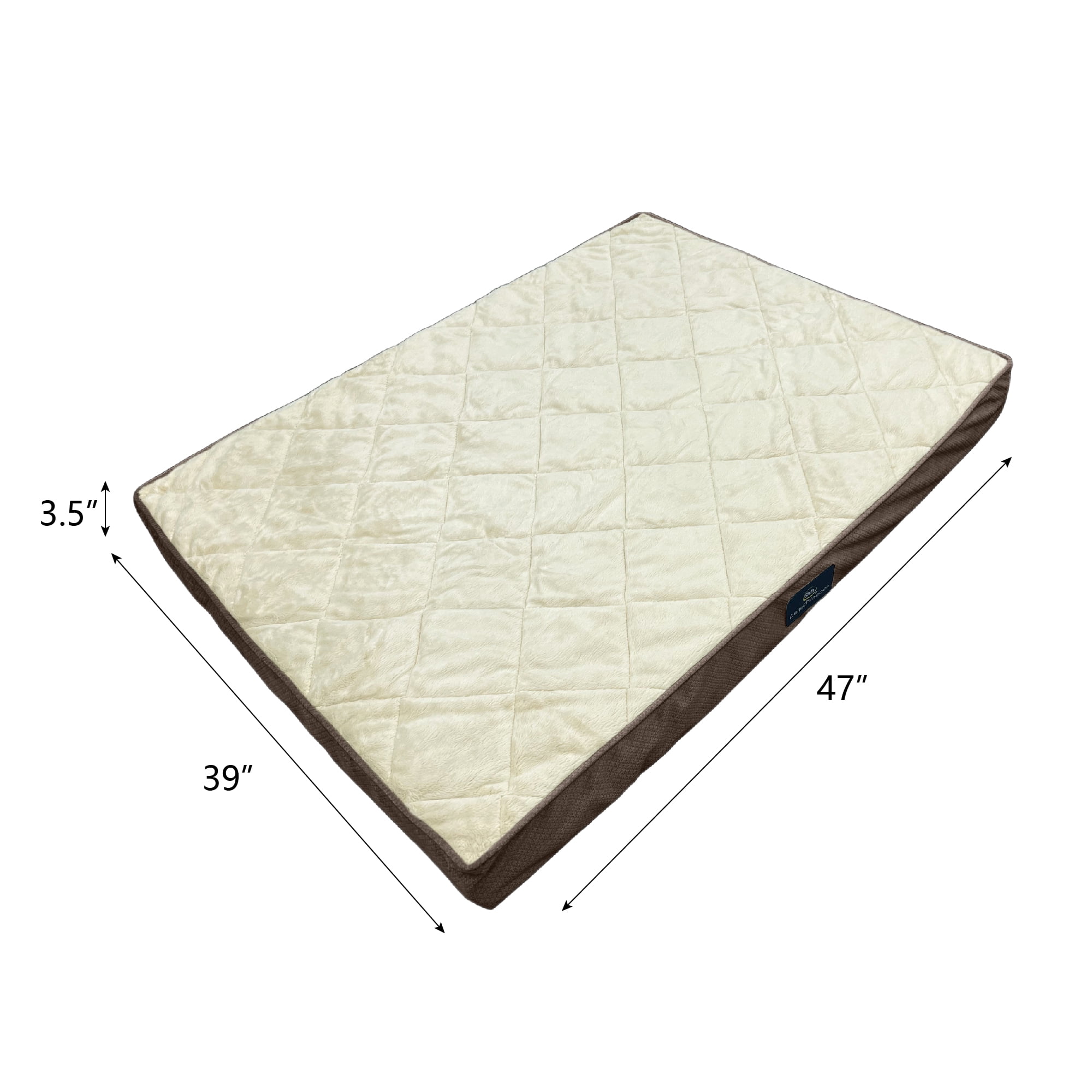 Serta Quilted Orthopedic Pillowtop Dog Bed with Removable Cover, Mocha, X-Large