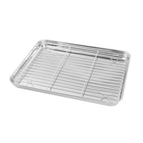 Baking Sheets for Oven - Half Sheet with Stainless Steel Wire Rack Set 2-Pack - Easy Clean Cookie Sheets, Aluminum Bakeware