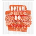 thumbnail image 3 of Dream Shower Curtain, Dream Believe Do Repeat Philosophical Phrase Words of Wisdom Leafy Branches, Fabric Bathroom Set with Hooks, 69"W X 75"L Long, Vermilion and White, by Ambesonne, 3 of 3