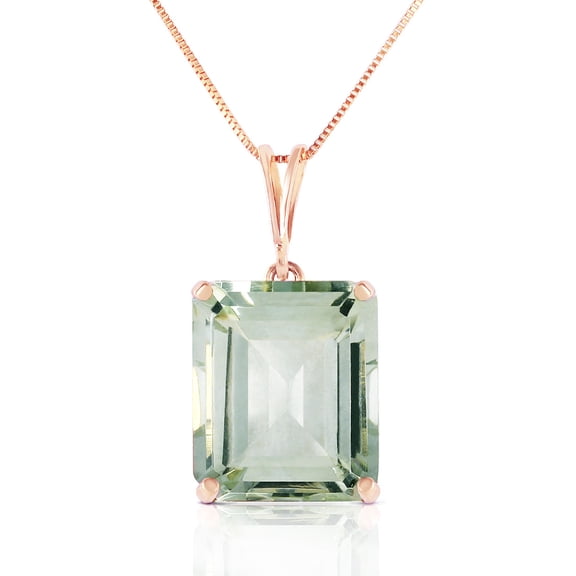 Galaxy Gold 14K Rose Gold 6.5 Carat Green Amethyst and Amethyst Pendant Necklace - February Birthstone - Abundance & Joy - 16" to 24" - Fine Jewelry for Women