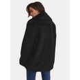 thumbnail image 4 of Women Winter Coats Lapel Faux Fur Jackets Open Front Mid-Long Cardigan Coat Casual Warm Winter Outwear Jackets Black S, 4 of 6