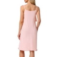 thumbnail image 3 of INSPIRE CHIC Women's Nightgown Spaghetti Strap Lingerie Nightdress Full Slip Ruffle Cami Slip Chemise Soft Sleepwear XS Pink, 3 of 6