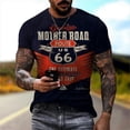thumbnail image 3 of Camisetas Hombre América Route 66 Vintage Suelta Ropa Corta Moda Impresa Letras Verano El Rojo Transpirable, 3 of 3