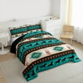 thumbnail image 3 of jejeloiu Rustic Western Aztec Queen Comforter Set,Country Farmhouse Lodge Bedding Sets,Gboho Bohemian Dreamcatcher Bedding Comforter Set For Men Women,Home Decor Reversible,3-Piece, 3 of 8