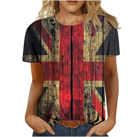 

Tank Top for Women Sexy Tops for Women Independence Day Women s Leisure Sexy Trendy Summer Round-Neck T-Shirt Printed Short Sleeve Tops Blouse Tshirts Shirts for Women Shirts for Women Blue 2XL