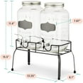 Estilo 1 Gallon Double Glass Mason Jar Dispenser on Metal Stand with