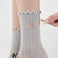 thumbnail image 4 of Ruffle Socks for Women Turn-Cuff Casual Ankle Socks Breathable Cool Knit Cotton LightWeight Casual Socks Athletic Bulk Socks Lettuce Crew Frilly Sock, 4 of 4
