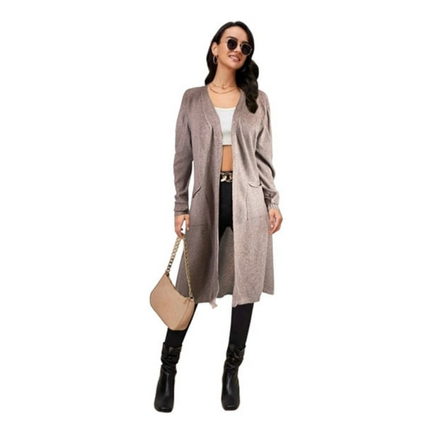 Cardigan Mujer Largo Ensamble Dama Maxi Sueter Con Bolsas LOLE Cardigan