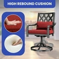 thumbnail image 4 of Wooflex Set of 2 Patio Swivel Dining Chairs with Cushion, Outdoor Dining Chairs with Cushioned Pillow & Sturdy Frame, 4 of 9