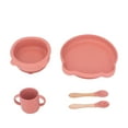 thumbnail image 2 of Set, Soft Silicone Suction Plate Bowl Cup Fork Spoon, For Weaning Cute Bear Shape, 2 of 8