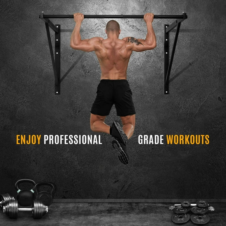 Yes4All Gym Sports Heavy Wall Mount Chin Up Bar, Black, Pull Up