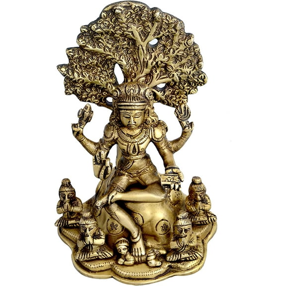 AONA Brass Statue Idol of Lord Shiva As Dakshinamurthy Height 7 Inches