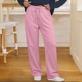 thumbnail image 2 of AherBiu Pajama Pants for Women Drawstring Elastic Waist Straight Leg Comfy Fitted Loungewear Sweatpants with Pockets(Medium,Pink), 2 of 4