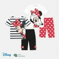 thumbnail image 6 of Disney Minnie Mouse Toddler Girls Graphic Tee with Leggings Shorts Striped T-Shirts Summer Outfits Sets Sizes 3-10Y, 6 of 7