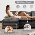 thumbnail image 5 of BISHE U-Shaped Sectional Cloud Sofa, 110" Chenille Modular Couch with Double Chaise, 4-Seater Comfy Sleeper Sofa for Living Room, Modern Oversized Upholstered Furniture, Grey, 5 of 6