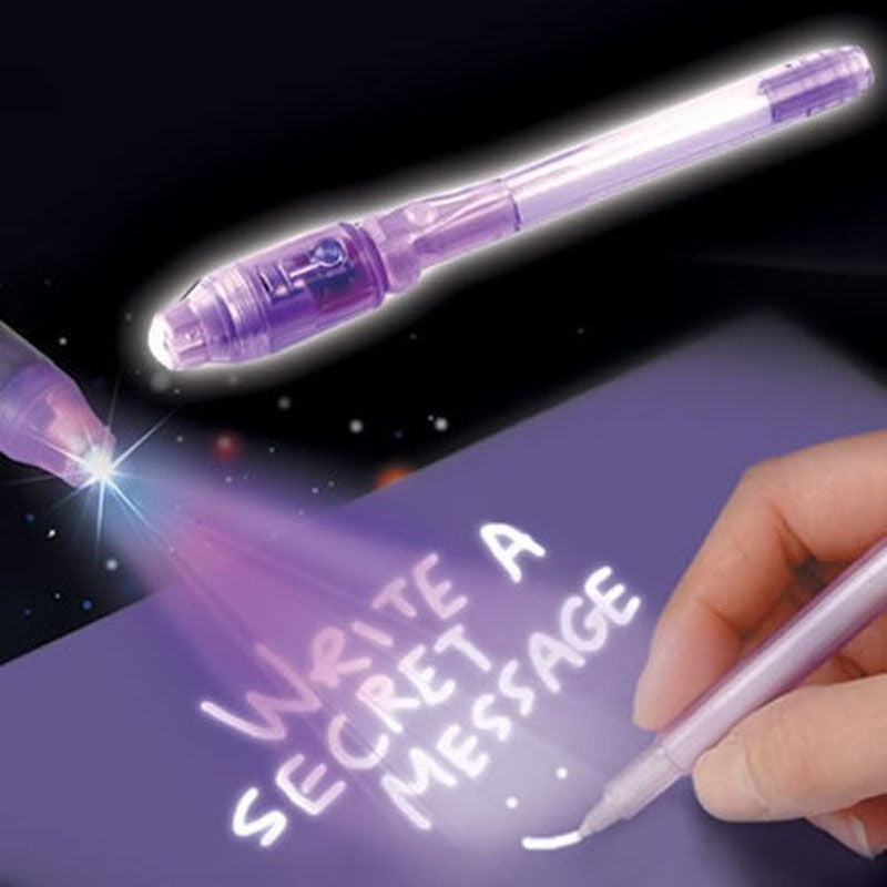 1PC Secret Message Invisible Ink Magic Pen With Black Light Toy With