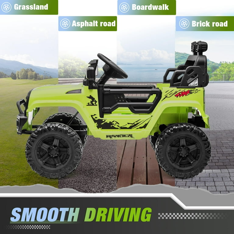 Clovercat 12V Kids Ride On Truck, Remote Control, Spring