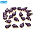 thumbnail image 3 of Unique Bargains 20Pack Teardrop Sew on Rhinestone - 8x5mm Glass Teardrop Crystal Rhinestones in Gold Prong Setting (Dark Purple), 3 of 7