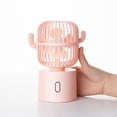 thumbnail image 2 of Ventiladores de escritorio Cactus sacudiendo la cabeza ventilador 2400 mAh carga USB rosa silencioso portátil mini ventiladores de escritorio ventiladores de escritorio oso de fresa Electrónica, 2 of 5